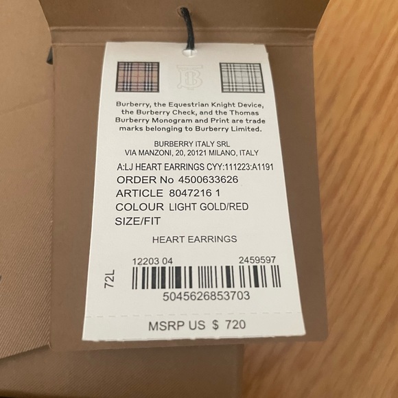 NWT Burberry Earrings - Picture 4 of 5